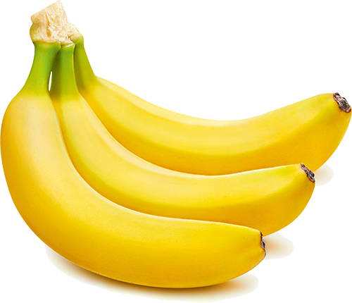 Yellow isolated banana on white background