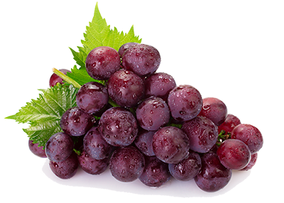 A bunch of red grapes