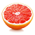 Half of a pink grapefruit